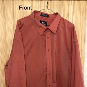 Men's Big Fit Salmon Colored Dress Shirt